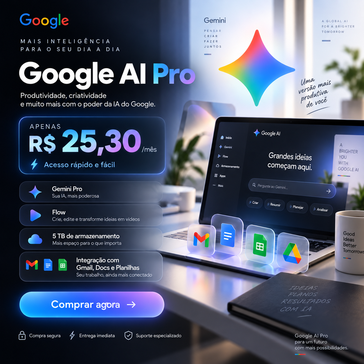 Gemini ai Pro por apenas 25,30